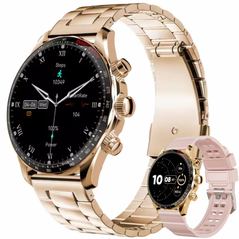 Smartwatch barbati - Ceas smartwatch Evolve-x® EvoFitt 68, ecran AMOLED, Apeluri si mesaje bluetooth, Functii monitorizare Ritm cardiac, Somn, Nivel oxigen, Tensiune si Calorii, Asistent vocal, IP68