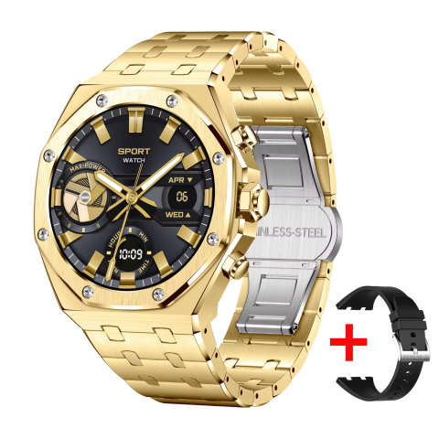 Ceas smartwatch Evolve-x® EvoWatch6, auriu/negru [2]