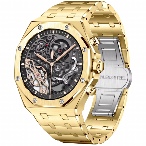 Ceas smartwatch Evolve-x® EvoWatch6, auriu/negru [1]