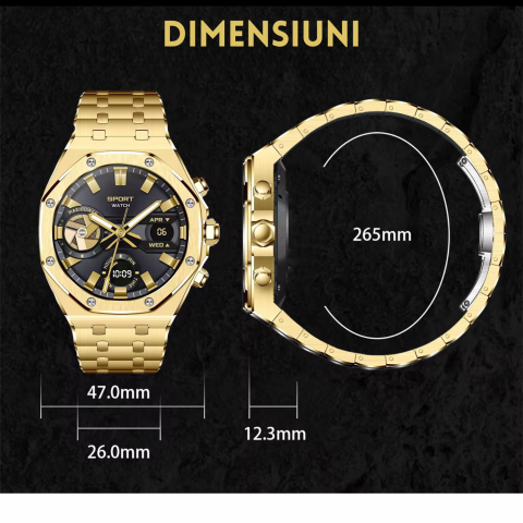 Ceas smartwatch Evolve-x® EvoWatch6, auriu/negru [9]