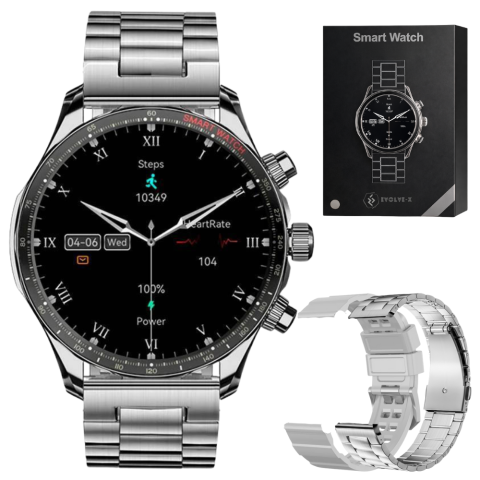Smartwatch si Gadgeturi - Ceas smartwatch EvoFitt KM68, ecran AMOLED, Apeluri si mesaje bluetooth, Functii monitorizare Ritm cardiac, Somn, Nivel oxigen, Tensiune si Calorii, Asistent vocal, IP68, compatibil iOS si Android