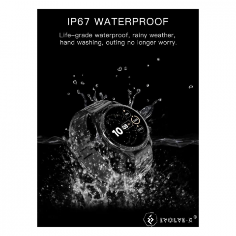 Ceas smartwatch Evolve-x® EvoFitt 68, ecran AMOLED, Apeluri si mesaje bluetooth, Functii monitorizare Ritm cardiac, Somn, Nivel oxigen, Tensiune si Calorii, Asistent vocal, IP68 [18]