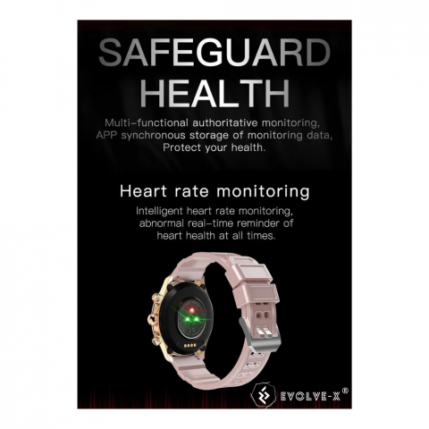 Ceas smartwatch Evolve-x® EvoFitt KM68, ecran AMOLED, Apeluri si mesaje bluetooth, Functii monitorizare Ritm cardiac, Somn, Nivel oxigen, Tensiune si Calorii, Asistent vocal, IP68, compatibil iOS si A [14]