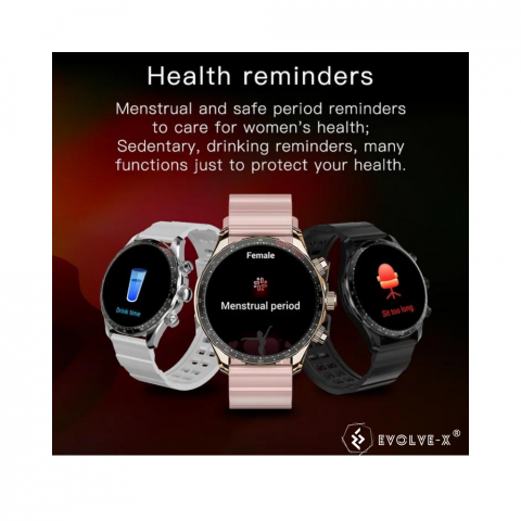 Ceas smartwatch Evolve-x® EvoFitt 68, ecran AMOLED, Apeluri si mesaje bluetooth, Functii monitorizare Ritm cardiac, Somn, Nivel oxigen, Tensiune si Calorii, Asistent vocal, IP68 [12]