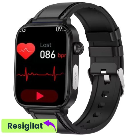 Smartwatch dama - RESIGILAT: Ceas smartwatch Evolve-x® EvoPulse PRO, EKG, Apeluri si mesaje bluetooth, Monitorizare Sanatate, negru