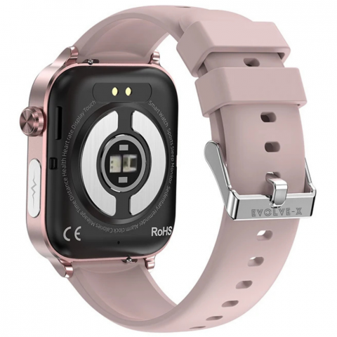 Ceas smartwatch Evolve-x® EvoPulse PRO, EKG, Apeluri si mesaje bluetooth, Monitorizare Sanatate, rose gold [1]