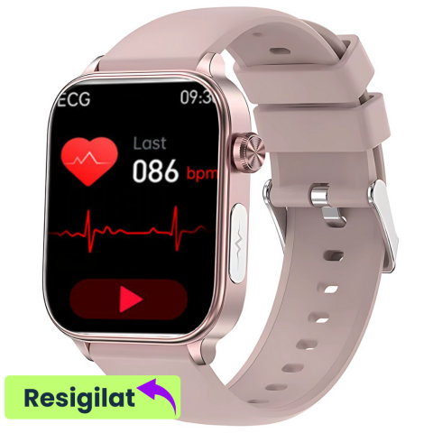 Smartwatch dama - RESIGILAT: Ceas smartwatch Evolve-x® EvoPulse PRO, EKG, Apeluri si mesaje bluetooth, Monitorizare Sanatate, rose gold