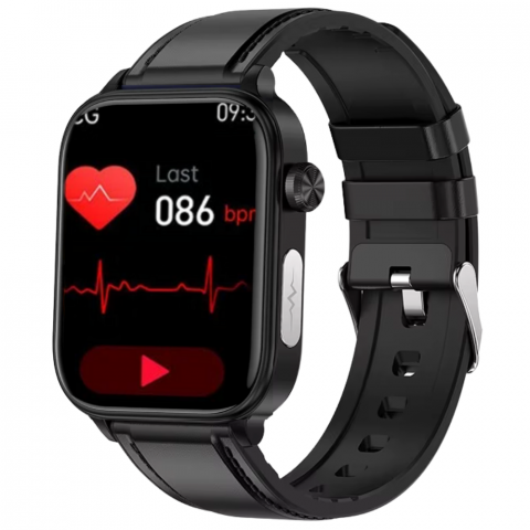 Smartwatch dama - Ceas smartwatch Evolve-x® EvoPulse PRO, EKG, Apeluri si mesaje bluetooth, Monitorizare Sanatate, negru