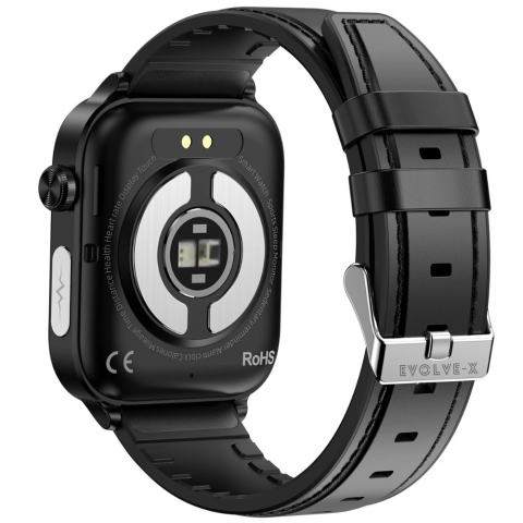 Ceas smartwatch Evolve-x® EvoPulse PRO, EKG, Apeluri si mesaje bluetooth, Monitorizare Sanatate, negru [1]