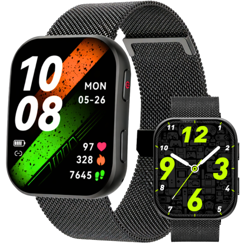 Smartwatch dama - Ceas Smartwatch EvoWatch 7S, Apeluri Bluetooth, Monitorizare Sanatate, Notificari Aplicatii, compatibil iOS si Android - Copie
