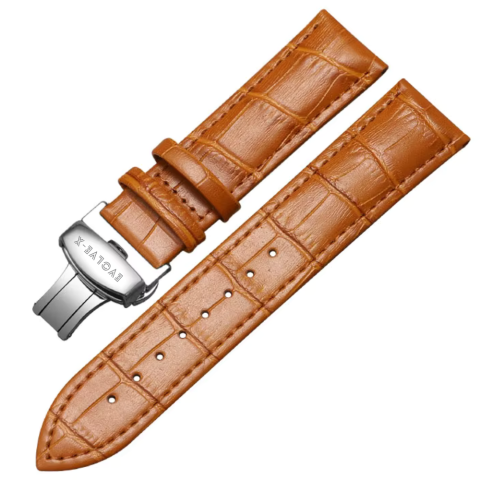 Curele piele - Curea smartwatch din piele Evolve-x®, 20mm, sistem Quick release, catarama metalica tip butterfly