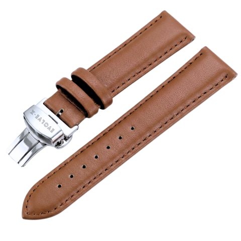 Curele piele - Curea smartwatch din piele Evolve-x®, 20mm, sistem Quick release, catarama metalica tip butterfly