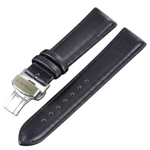 Curele piele - Curea smartwatch din piele Evolve-x®, 20mm, sistem Quick release, catarama metalica tip butterfly