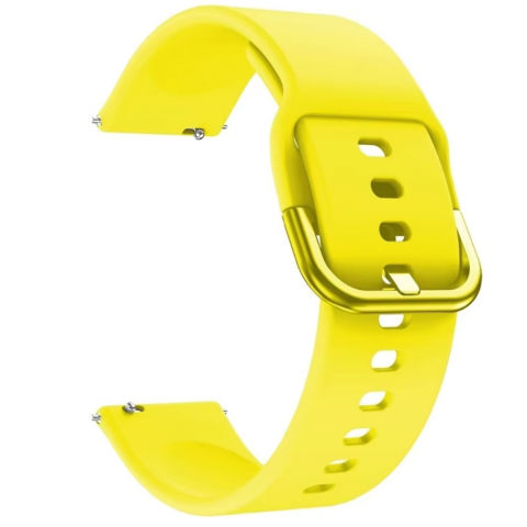 Curea smartwatch din silicon, 20mm, sistem Quick release, galben