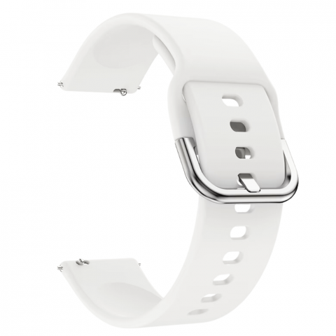 Curea smartwatch din silicon, 20mm, sistem Quick release, alb