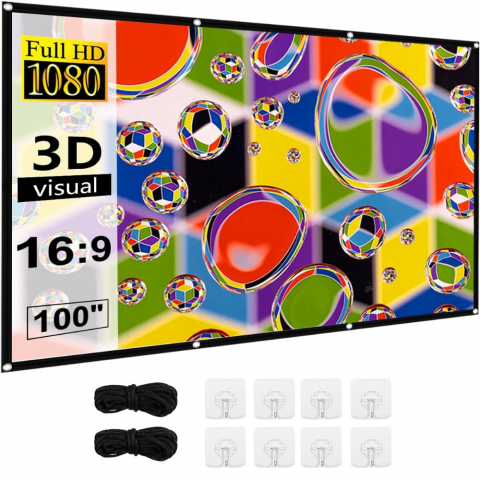 Ecran de proiectie Evolve-x® 100 inch, portabil, 16:9, Material anti-lumina, Proiectie fata-verso, potrivit pentru acasa, birou sau exterior