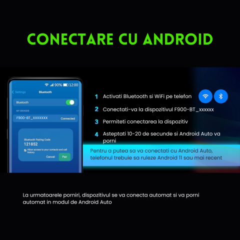 Navigatie Auto universala EvoCARS Carplay/Android Auto, Camera frontala si marsarier [16]