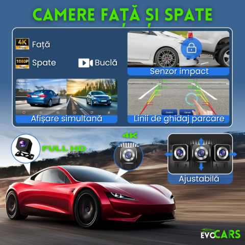 Navigatie Auto EvoCARS pentru Carplay/Android Auto wireless, Camera de bord si marsarier, 9 inch [3]