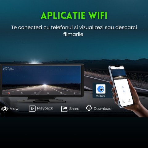 Navigatie Auto universala EvoCARS Carplay/Android Auto, Camera frontala si marsarier [10]