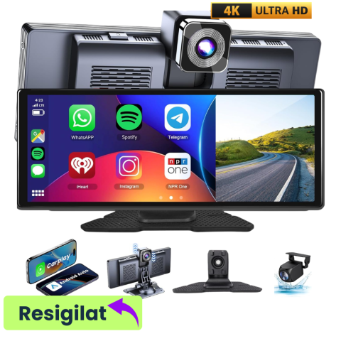 Electronice Auto - RESIGILAT: Navigatie Auto EvoCARS Carplay/Android Auto, Camera de bord si marsarier