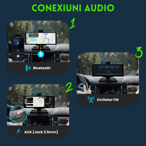 Navigatie Auto universala EvoCARS Carplay/Android Auto, Camera frontala si marsarier [11]