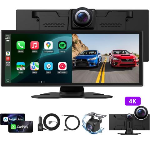 Electronice Auto - Navigatie Auto universala Evolve-x®, Display 11.26 inch, pentru Apple Carplay si Android Auto wireless, Camera frontala si Camera marsarier, Bluetooth, Touchscreen, Screen Mirroring