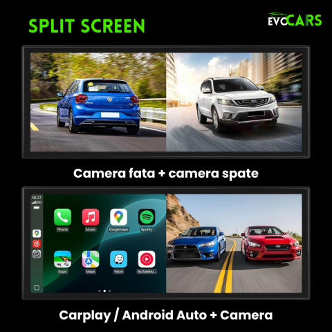 Navigatie Auto universala Evolve-x®, Display 11.26 inch, pentru Apple Carplay si Android Auto wireless, Camera frontala si Camera marsarier, Bluetooth, Touchscreen, Screen Mirroring [4]