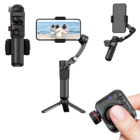 Stabilizator de imagine Evolve-x® Tokqi, Gimbal pentru telefon cu 3 Axe, Telecomanda magnetica, Stabilizare foto video, Control cu gesturi [1]
