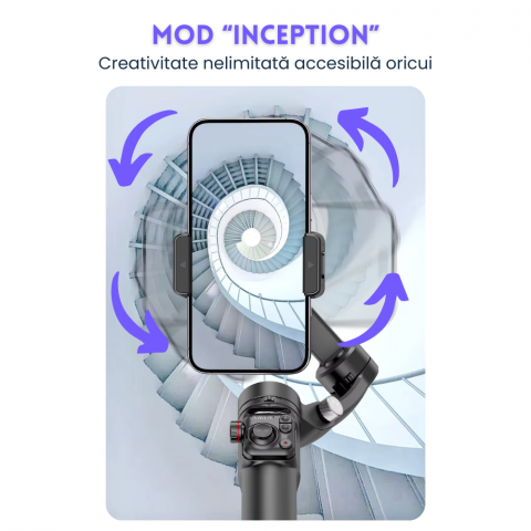 Stabilizator de imagine Evolve-x® Tokqi, Gimbal pentru telefon cu 3 Axe, Telecomanda magnetica, Stabilizare foto video, Control cu gesturi [12]