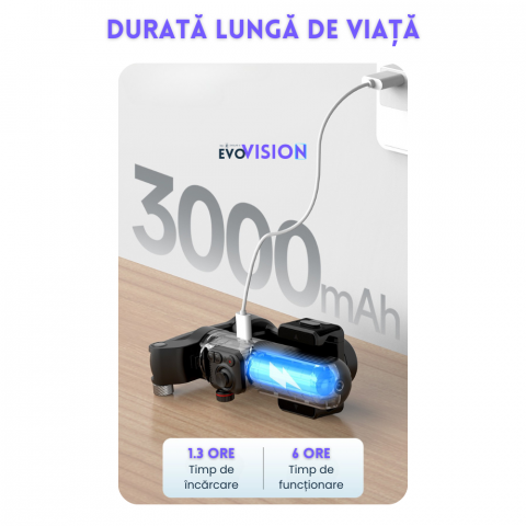 Stabilizator de imagine Evolve-x® Tokqi, Gimbal pentru telefon cu 3 Axe, Telecomanda magnetica, Stabilizare foto video, Control cu gesturi [14]