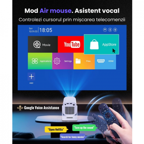 Videoproiector portabil smart Evolve-x® EvoVision 260 Pro, 1080p Full HD, suport 4K UHD, 200 ANSI, Android 11, Wi-Fi 6 dual, Bluetooth 5.4 [9]