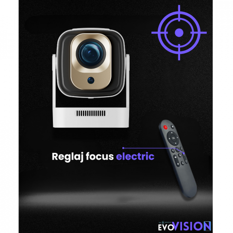 Videoproiector portabil smart Evolve-x® EvoVision 260 Pro, 1080p Full HD, suport 4K UHD, 200 ANSI, Android 11, Wi-Fi 6 dual, Bluetooth 5.4 [11]
