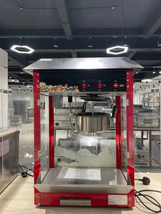 Aparat electric profesional pentru popcorn, 1.44 kW, roșu-argintiu, capac negru [7]