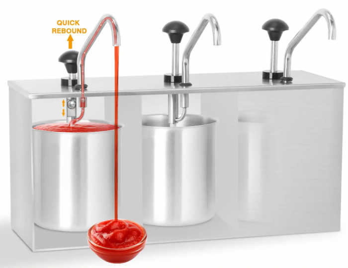 Dispenser Dozator Sosuri Dublu Inox – 2 x 3 Litri [4]