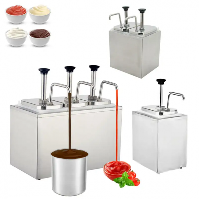 Dispenser Dozator Sosuri Dublu Inox – 2 x 3 Litri [3]