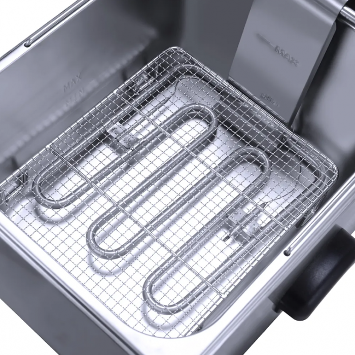 Friteuză electrică profesională din inox, 8 + 8 litri cu manere laterale [5]
