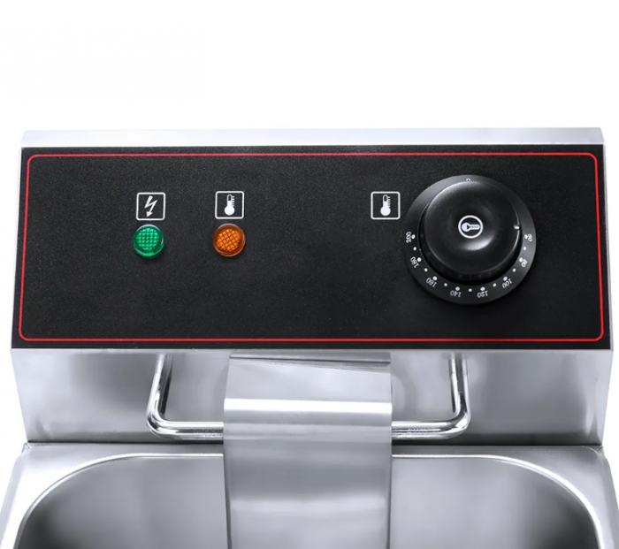 Friteuză electrică profesională din inox, 8 + 8 litri cu manere laterale [3]