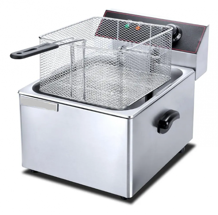 Friteuză electrică profesională din inox, 8 litri cu manere laterale [6]