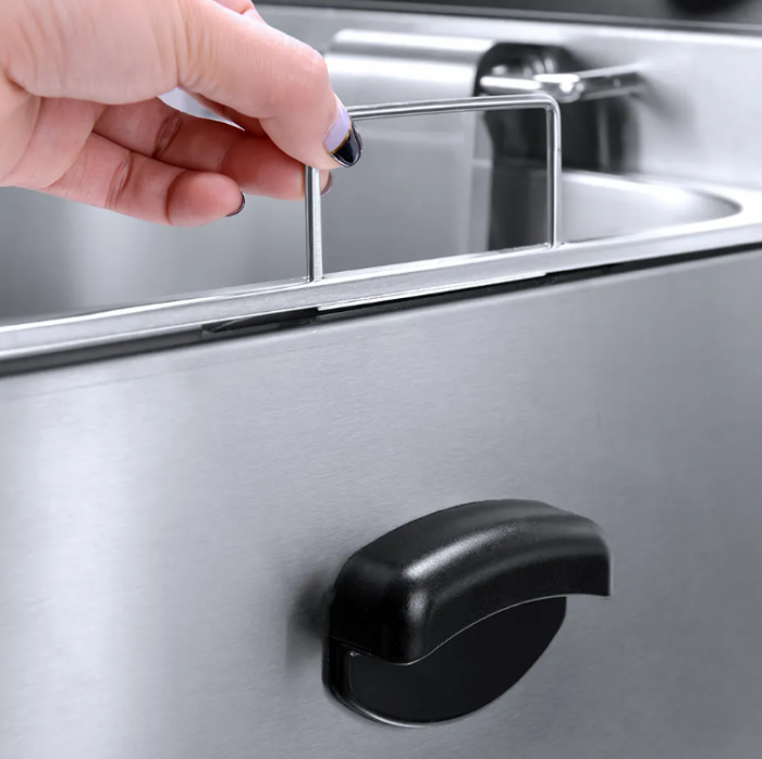 Friteuză electrică profesională din inox, 8 litri cu manere laterale [7]