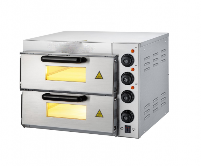 Cuptor Electric Dublu pentru Pizza 40 x 40 cm Otel Inoxidabil [4]