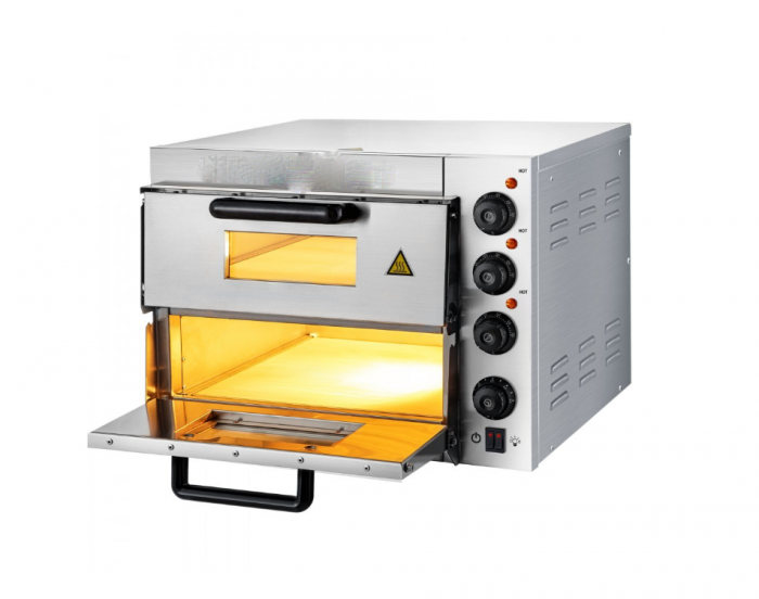 Cuptor Electric Dublu pentru Pizza 40 x 40 cm Otel Inoxidabil [5]