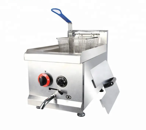 Friteuza profesionala alimentare pe gaz LPG(gaz butelie),15L, cu robinet scurgere [1]