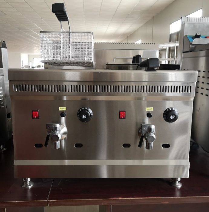 Friteuză profesională pe gaz dublă 18L+18L [4]