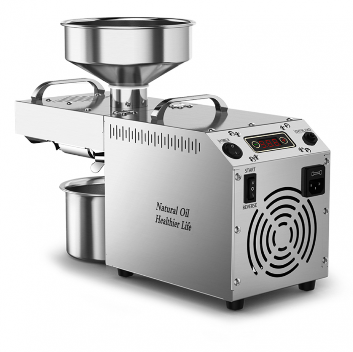 Presă de ulei electrică cu termostat reglabil, oțel inoxidabil, 750W - rece și cald, 220V [4]