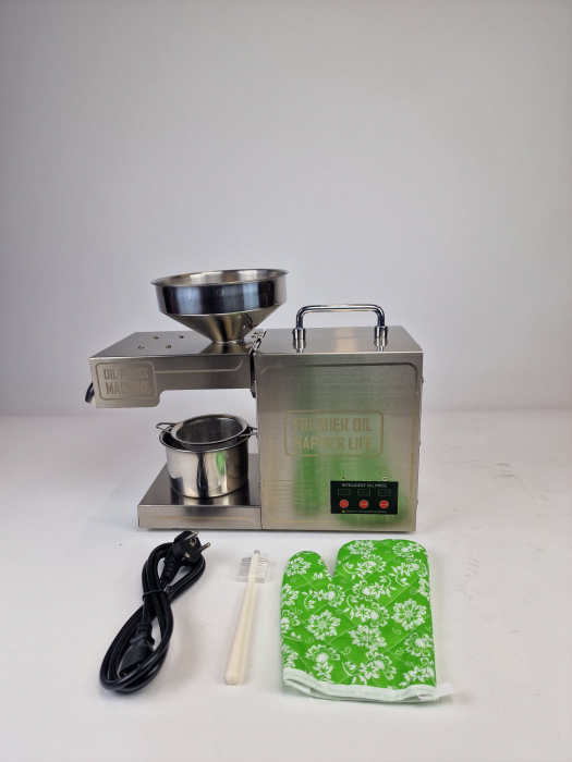 Presa de ulei electrica, otel inoxidabil - rece si cald, 820w, storcator ulei 220V [5]