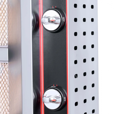 Aparat shaorma gaz GPL, Excalibur INOX, rotisor kebab gaz 5 arzatoare [5]