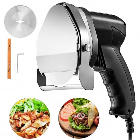 Aparate Shaorma si Kebab - Cutit Doner/Kebab/Shaorma electric, Excalibur, 0 la 8 mm, Lungime cablu 2,5 m, 80 W, Negru