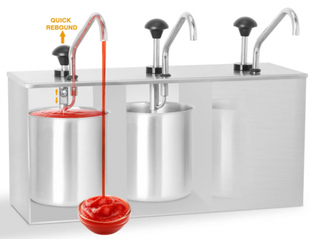 Dispenser Dozator Sosuri Dublu Inox – 2 x 3 Litri [3]