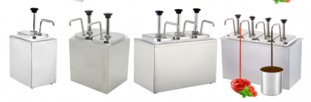 Dispenser Dozator Triplu pentru Sosuri din Inox – 3 x 3 Litri [2]