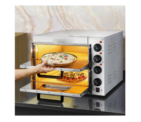 Cuptor Electric Dublu pentru Pizza 40 x 40 cm Otel Inoxidabil [7]